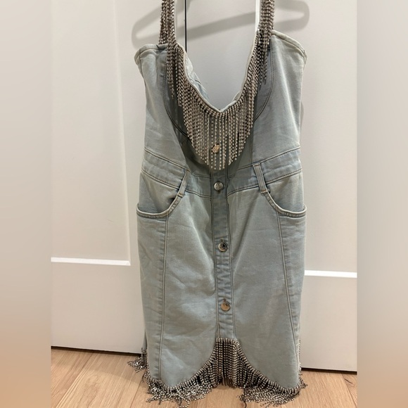 Denim Rhinestone Dress - Picture 4 of 6